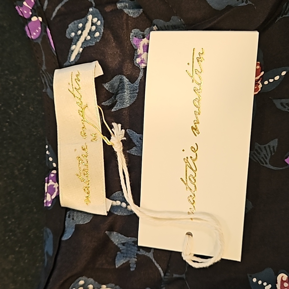 💕NATALIE MARTIN💕 Heather Silk Maxi Slip Dress ~ Lotus Print Nero Medium M NWT - Picture 10 of 14